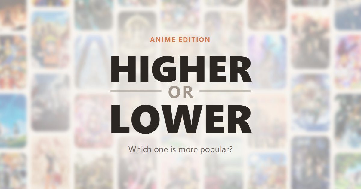 Higher or Lower Anime - カジュアル