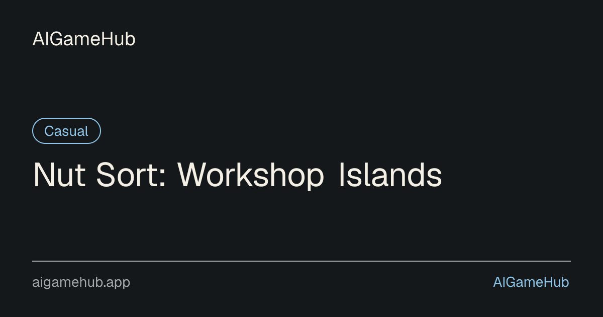 Nut Sort: Workshop Islands - カジュアル